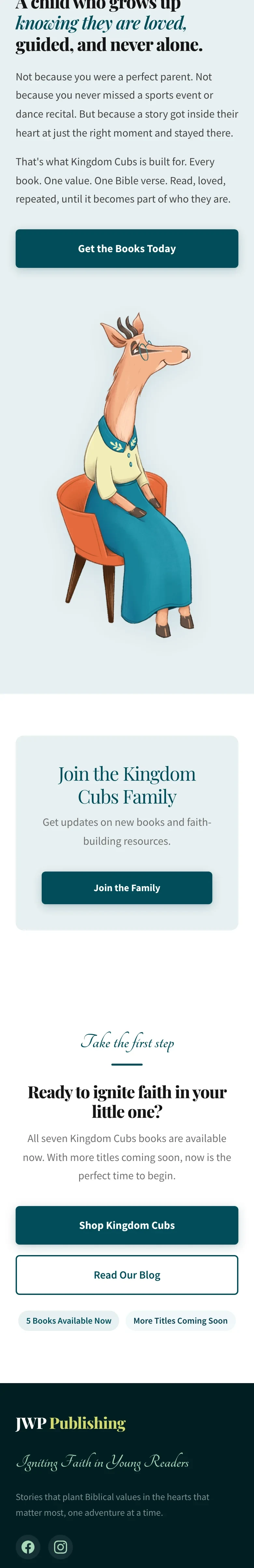 JWP Publishing mobile website, section 5 of 6